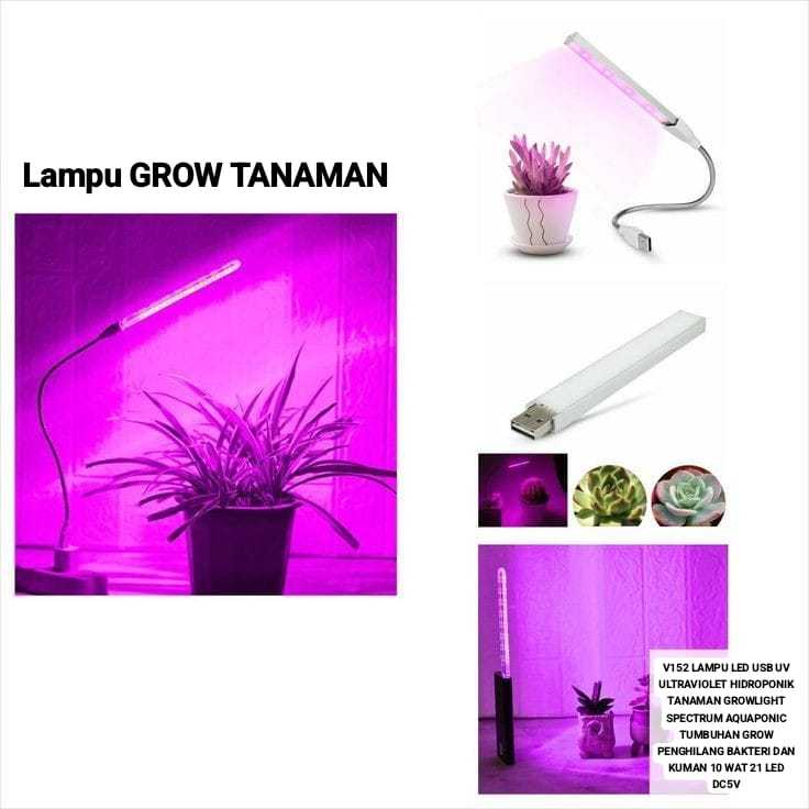 V152 LAMPU LED USB UV ULTRAVIOLET HIDROPONIK TANAMAN GROWLIGHT SPECTRUM AQUAPONIC TUMBUHAN GROW LIGH