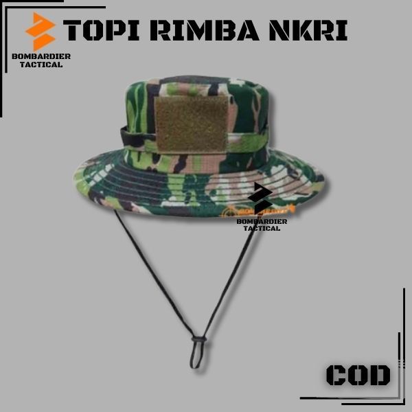 BARU TOPI RIMBA BAHAN VELBED LORENG NKRI BAHAN VELBED TOPI RIMBA NKRI
