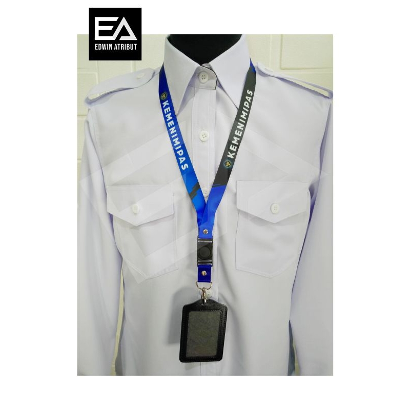 KEMEJA PDH IV KEMENKUMHAM KEMENIMIPAS WARNA PUTIH BAHAN ALLWORK SESUAI PERMENKUMHAM TERBARU