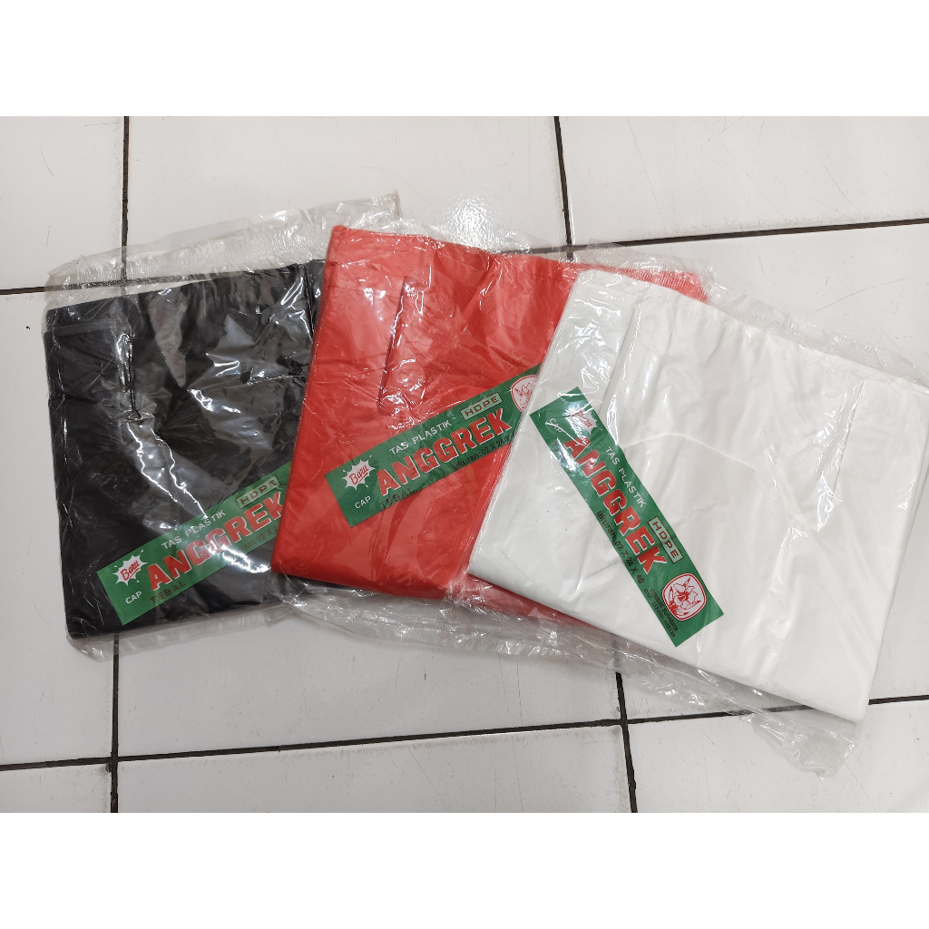Kresek Serbaguna Merek Anggrek uk 24x02 | Hitam Putih Merah