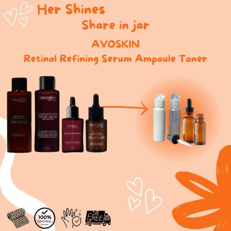 Share In Jar Avoskin Retinol Ampoule Toner Refining Serum Toner Share In Jar Bottle