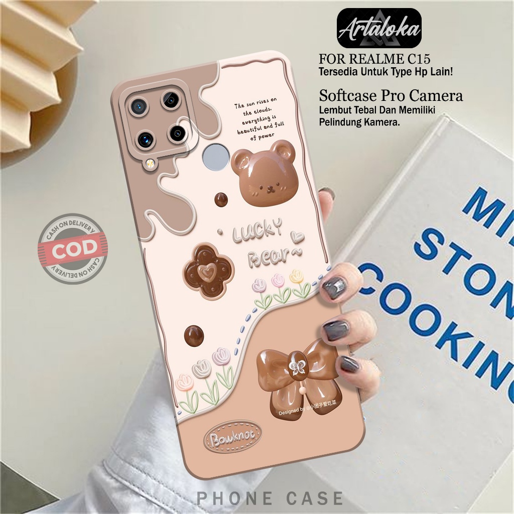 Softcase Hp Realme C15 Fashion Case Kartun Lucu Case Realme C15 Silikon TPU Pro Camera Casing Realme