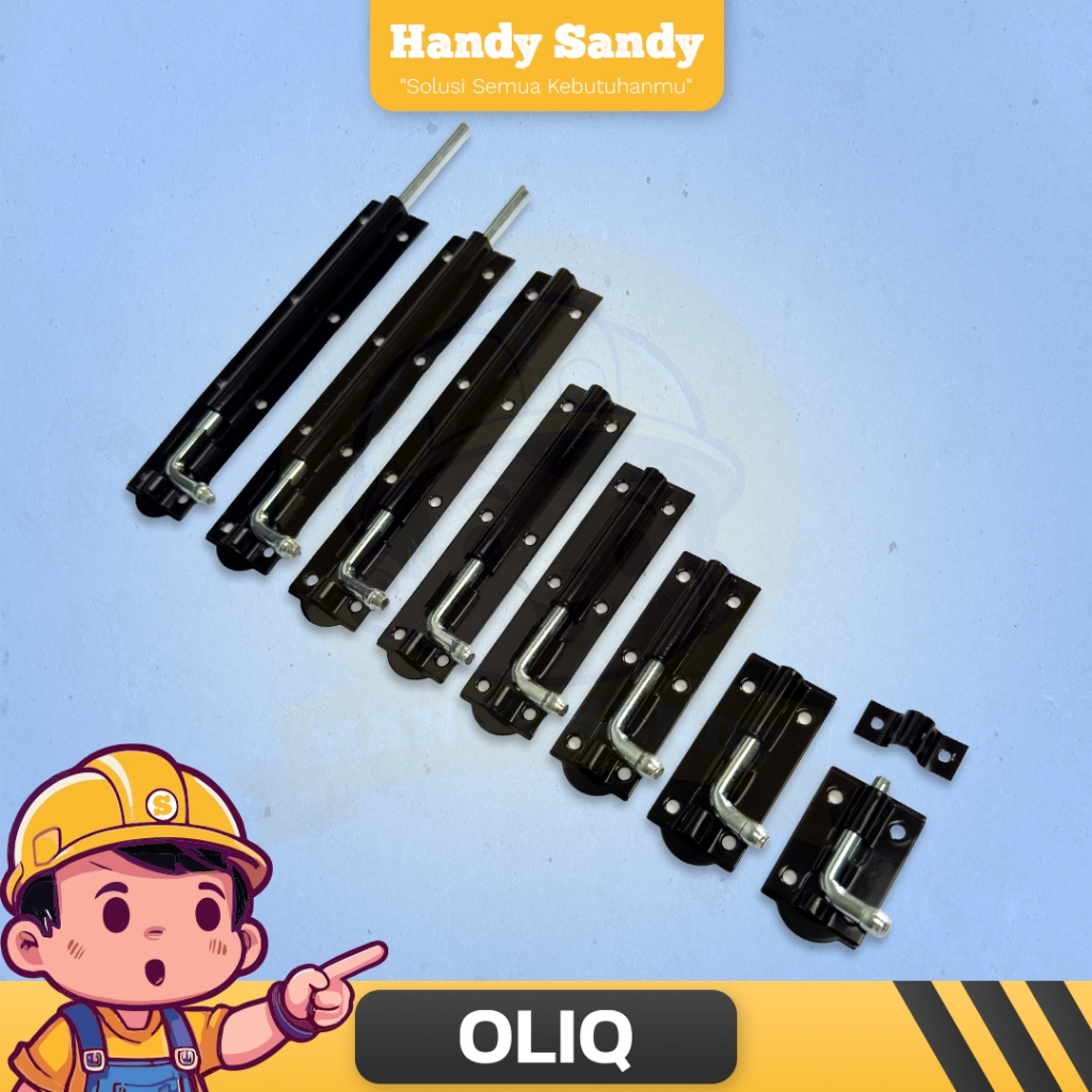 OLIQ Grendel HD Double Plat - Kunci Slot Pintu Jendela Laci Besi