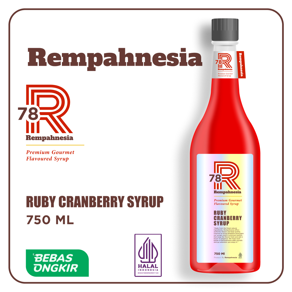 

Syrup Ruby Cranberry / Sirup Rasa Ruby Cranberry Premium 750ml / Rempahnesia Syrup