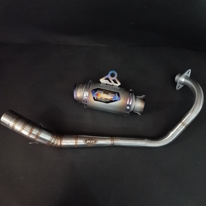 Knalpot DRAG FU PORTING 147CC - 200CC R2muffler head pipa 35