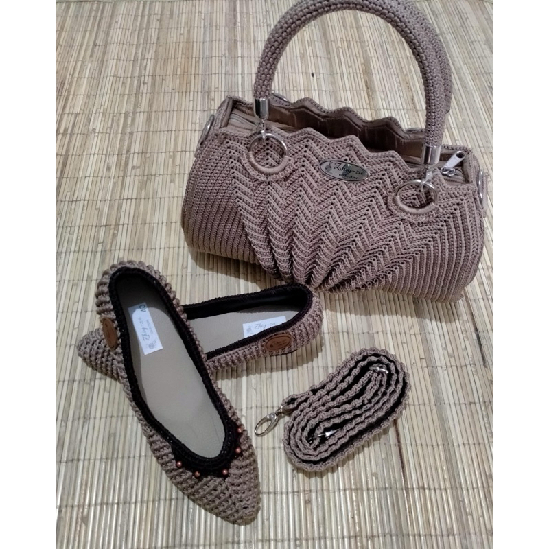 Tas Rajut, tas rajut wanita, Tas Rajut Kerang, Tas Rajut handmade, tas rajut nilon