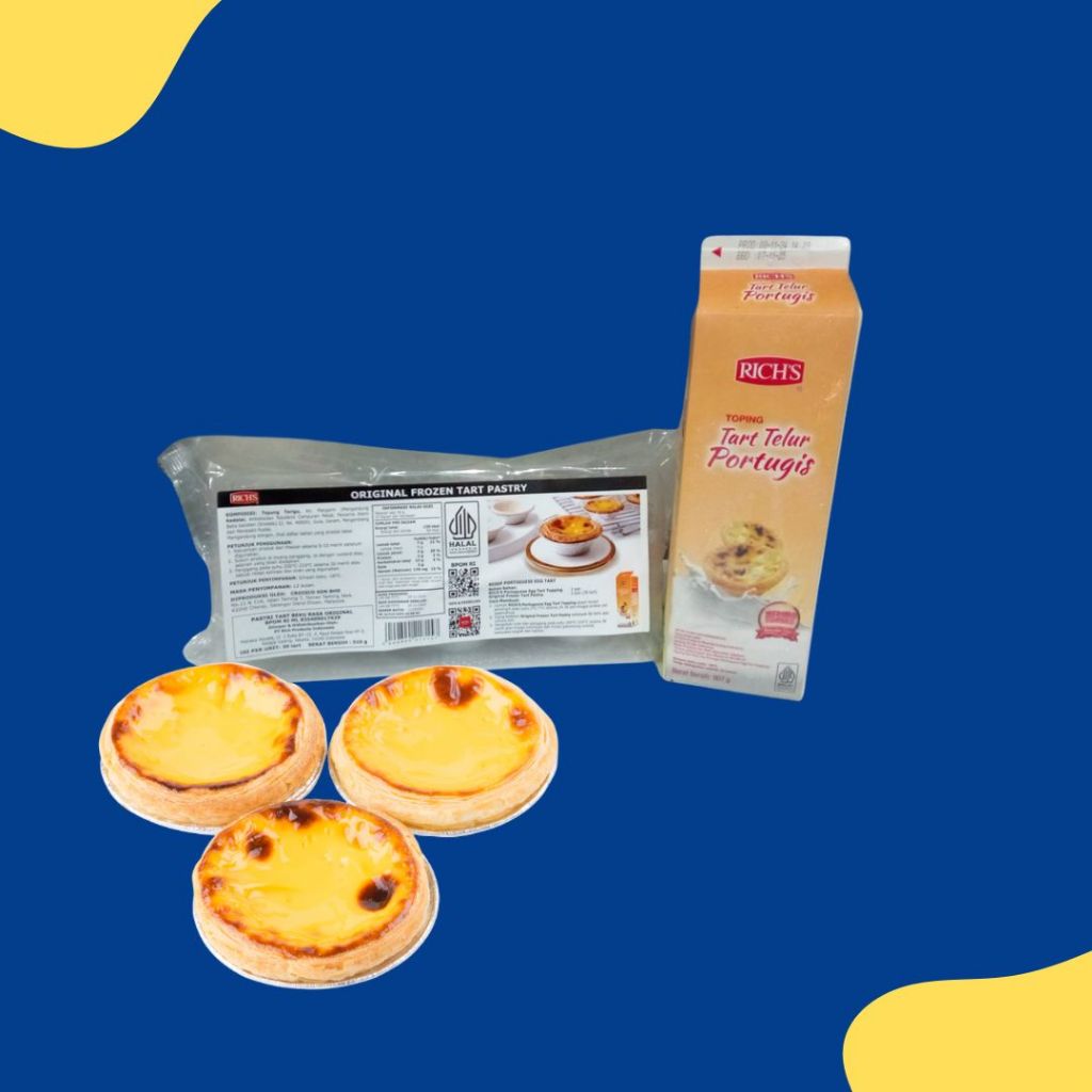 Portugis Egg Tart Paket Instan (original tart pastry + portugese egg tart)