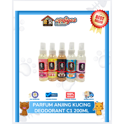 Parfum Anjing Kucing Deodorant C1 (Cologne Pet Care Zise Up 100%) 200ml Wangi Tahan Lama - AMIGOS PE
