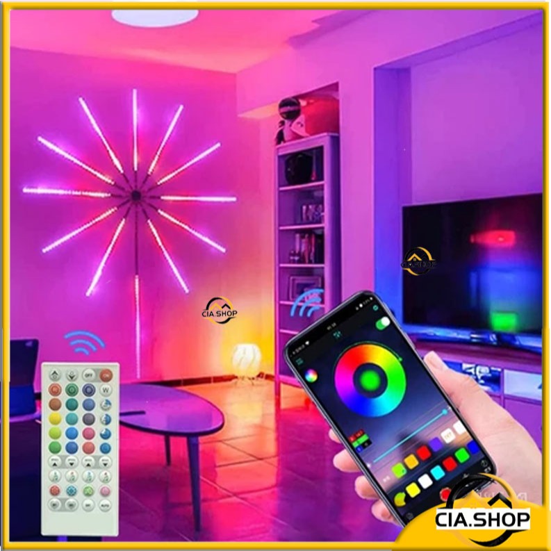 LAMPU STRIP LED KEMBANG API 5050 RGB BENTUK KEMBANG API DENGAN MUSIC UNTUK DEKORASI/Firework LED