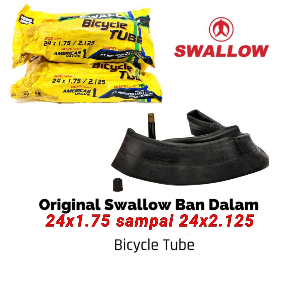 ban dalam sepeda 24x1.75/2.125 swallow ban sepeda cocok untuk sepeda 24 in