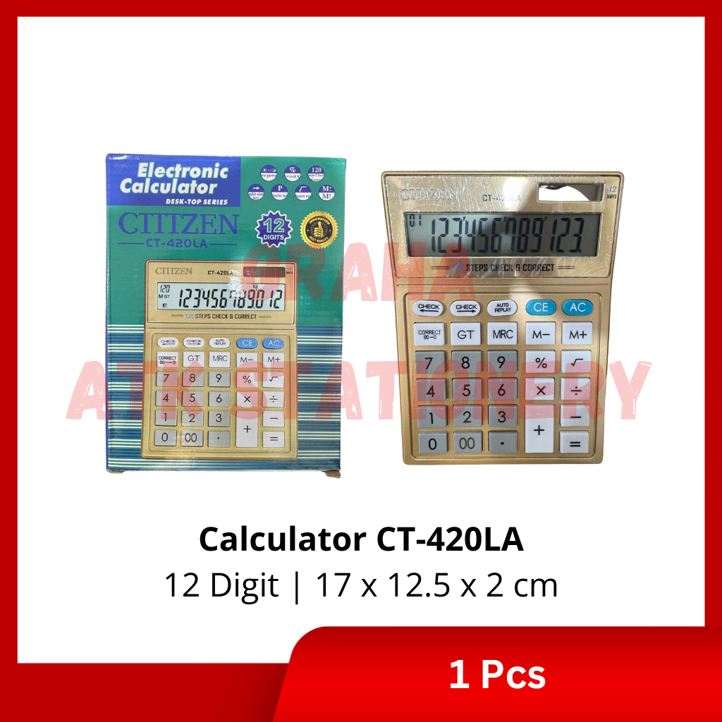 

[1 Pcs] Calculator Electronic 12 Digit CT-420LA / Kalkulator Elektronik 12 Digit CT-420LA