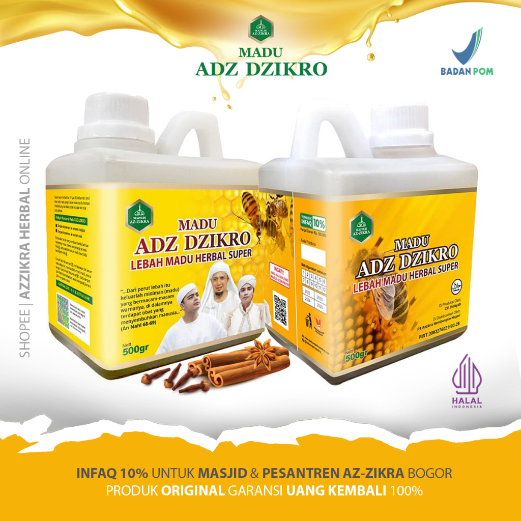 

Madu Adz Dzikro Herbal Original Asli 100% Hitam Pahit 500 gr