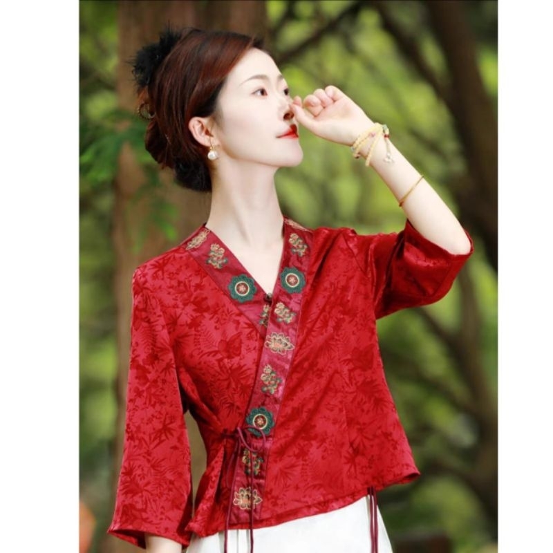 0160 Atasan kostum Baju blouse blus cheongsam ceongsam sanghai imlek CNY Chinese new year tahun baru
