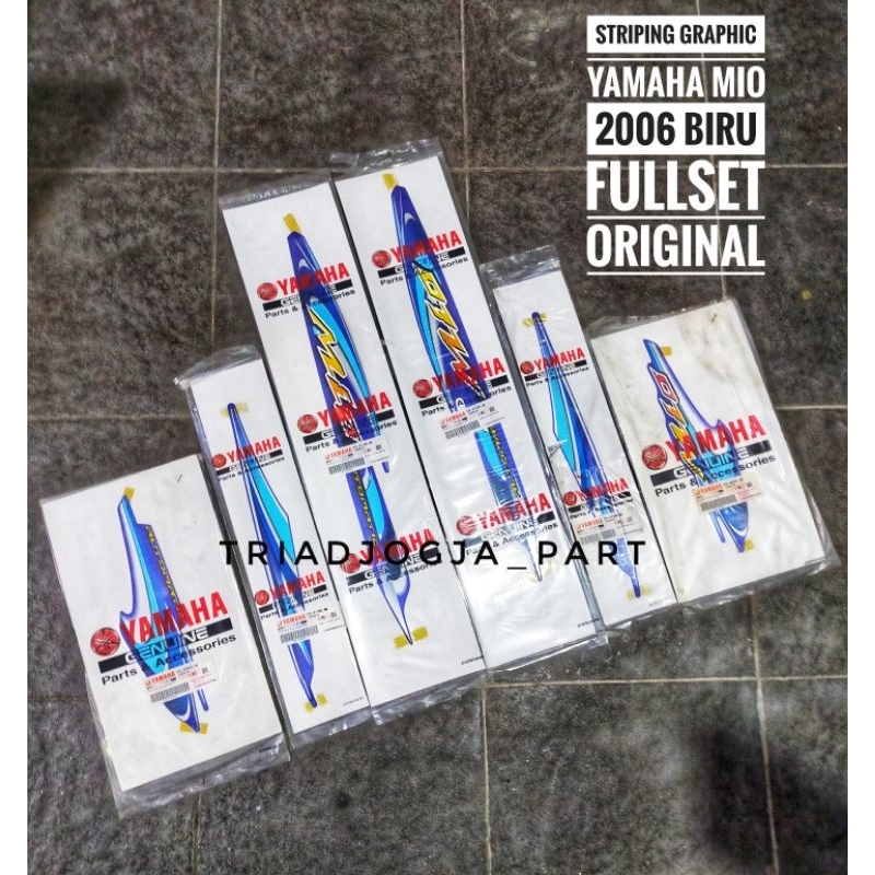 striping sticker graphic decal lis yamaha mio sporty 2006 biru original fullset