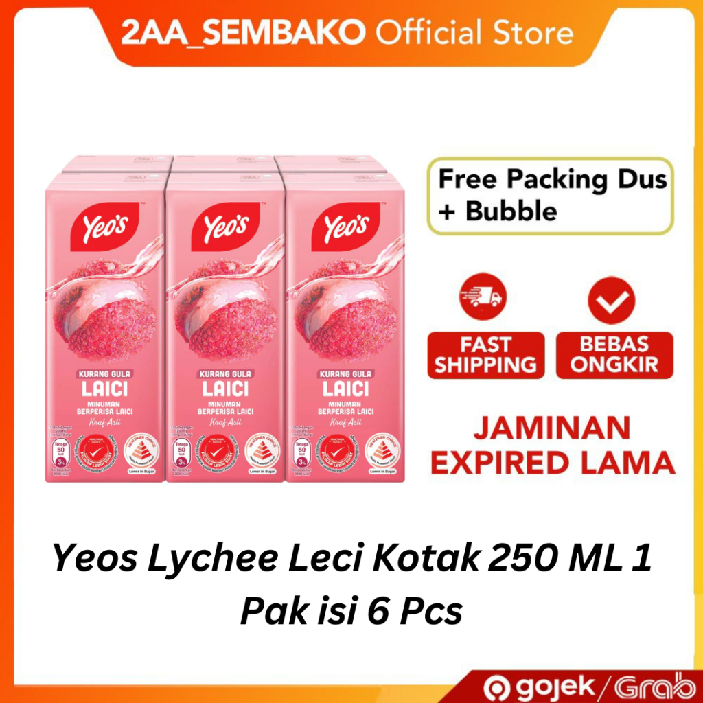 

Yeos Lychee Leci Kotak 250 ML 1 Pak isi 6 Pcs