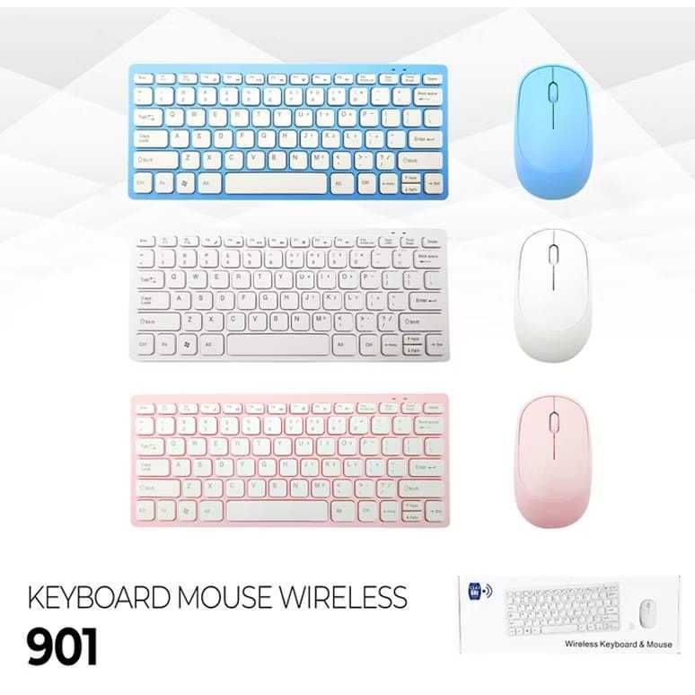 KEYBOARD DAN MOUSE WIRELESS 901 keyboard plus mouse keyboard combo wireless