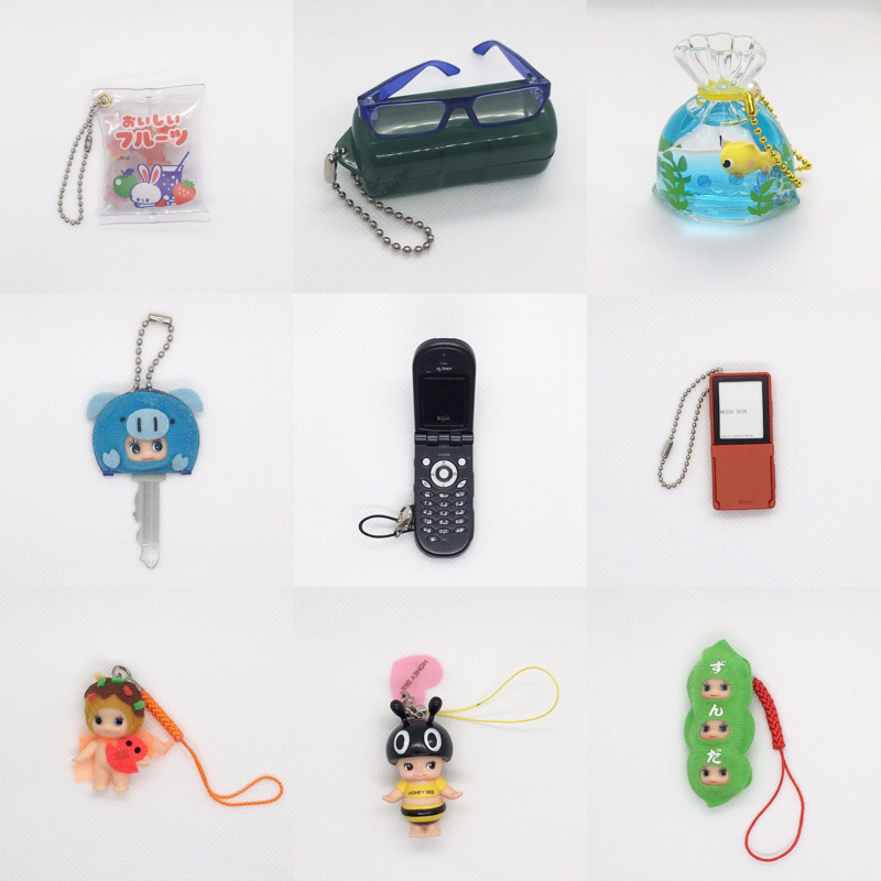 Trinkets/ Food Keychain | Kacamata Keychain | Aquarium Keychain | Kewpie Keychain | Handphone Gotoch