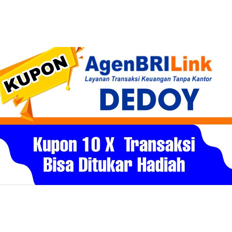 

(ISI 100 LEMBAR) CETAK KUPON VOUCHER AGEN BRI LINK