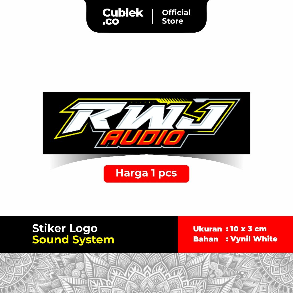 

Stiker Sound System RWJ AUDIO (Bahan Vynil White)