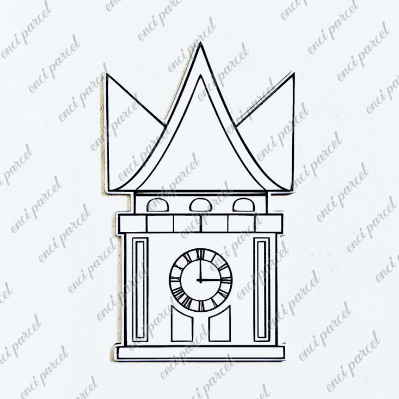 replika miniatur jam gadang bukittinggi landmark ikon provinvi sumatera barat bentuk atap rumah mena