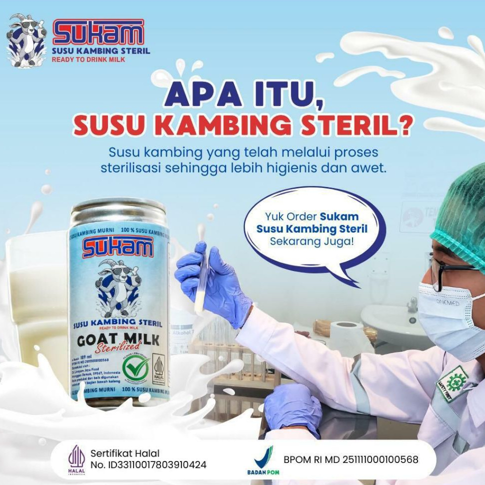 

Jual Sukam - Susu Kambing Steril 100% Langsung Minum - Paket 1 Kaleng Sukam