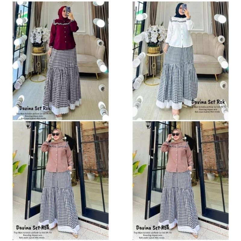 Harajuku set muslimah/setelan atasan dan rok panjang/setelan santai hijabbers/setelan sporty adidas