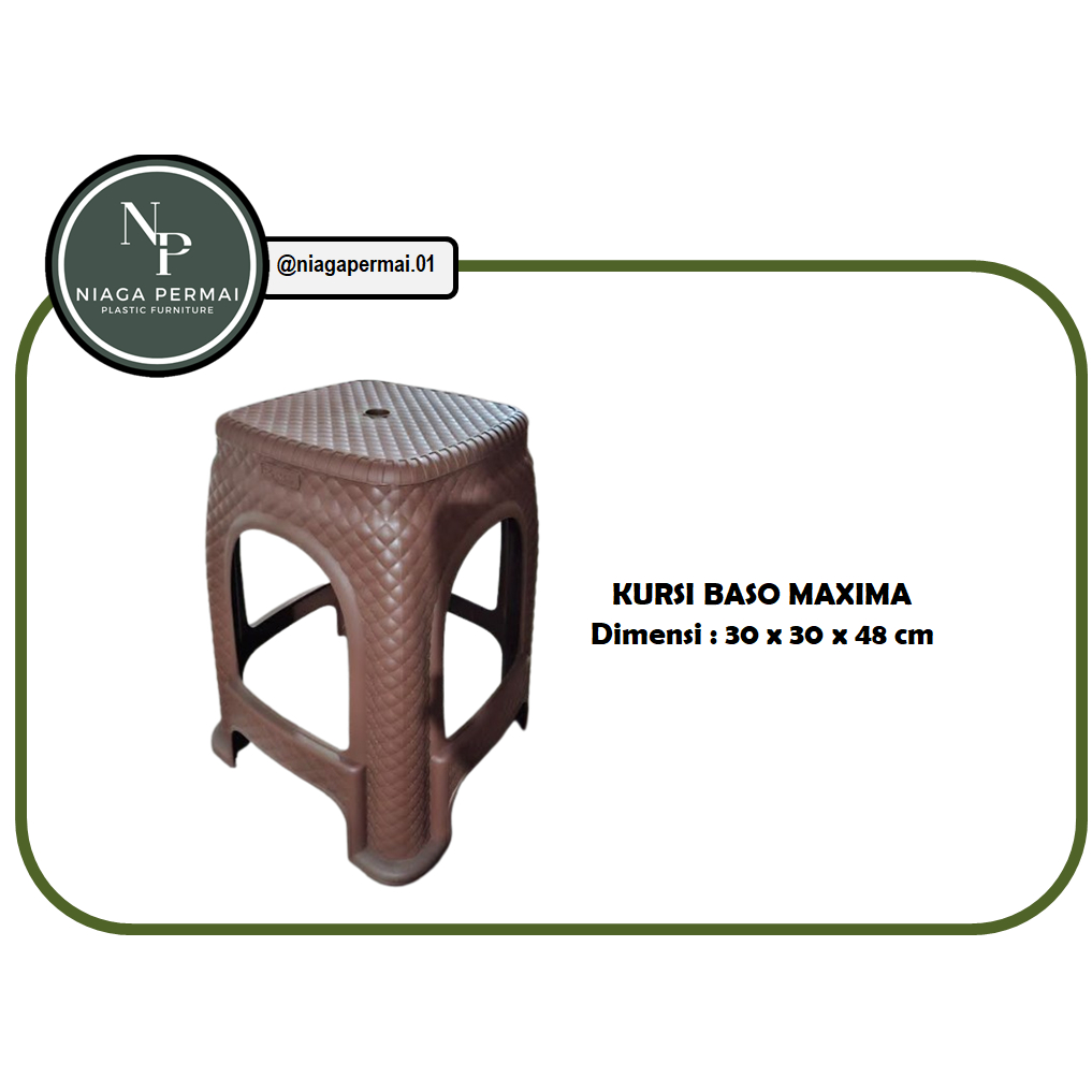 Kursi Baso Bulat Plastik Motif Rotan Maxima