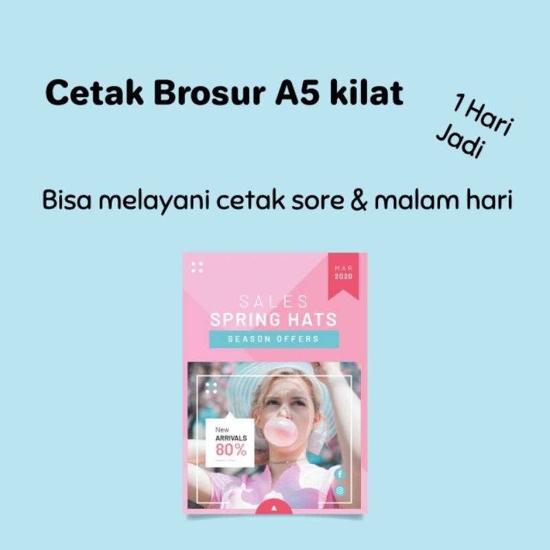 

CETAK/PRINT BROSUR/FLYER BERWARNA HVS ART PAPER JASMIN PAPER 1 HARI JADI