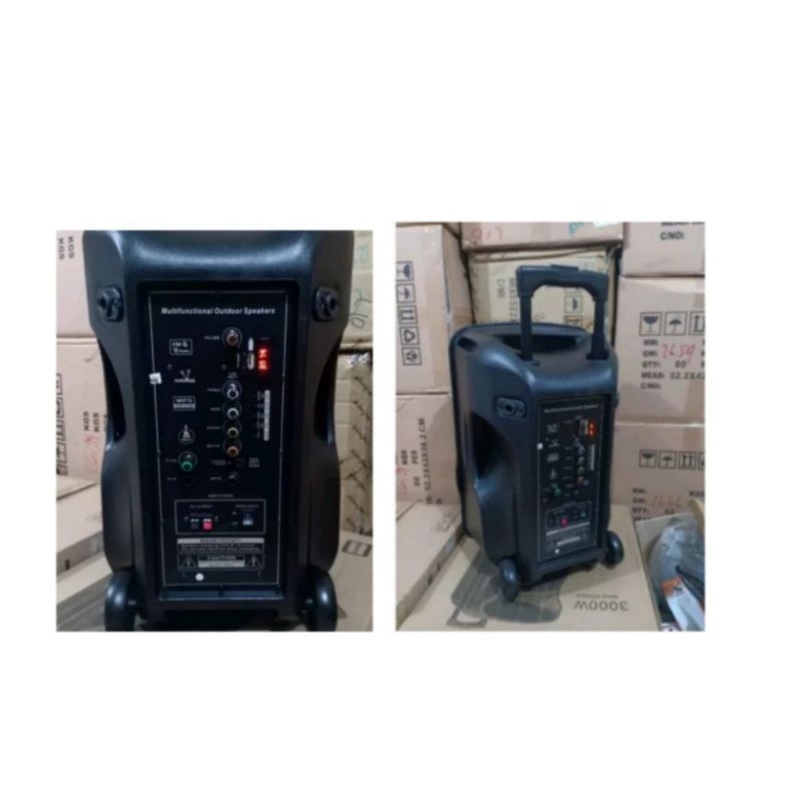 Speaker meeting aiwa 15 inch rapat seminar pa roda trolley portable 15inch original 5 mic wireless 3