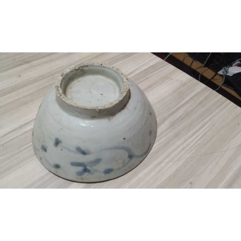 Mangkuk Keramik Temuan Laut Motif Bunga Kecil Kuno Jadul Antik