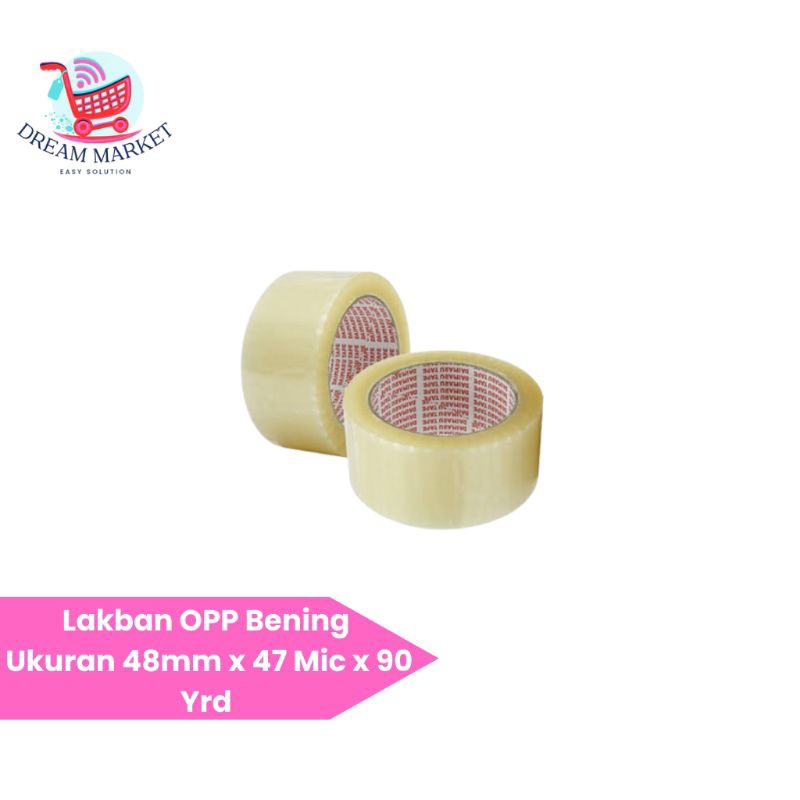 

Lakban OPP Bening Ukuran 48mm x 47 Mic x 90 Yrd - Roll/Slop
