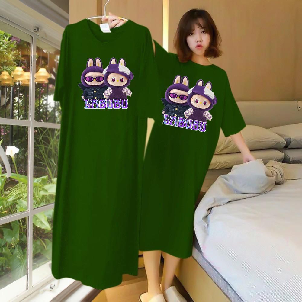 Dress Wanita Jumbo Labubu Lilac DTF