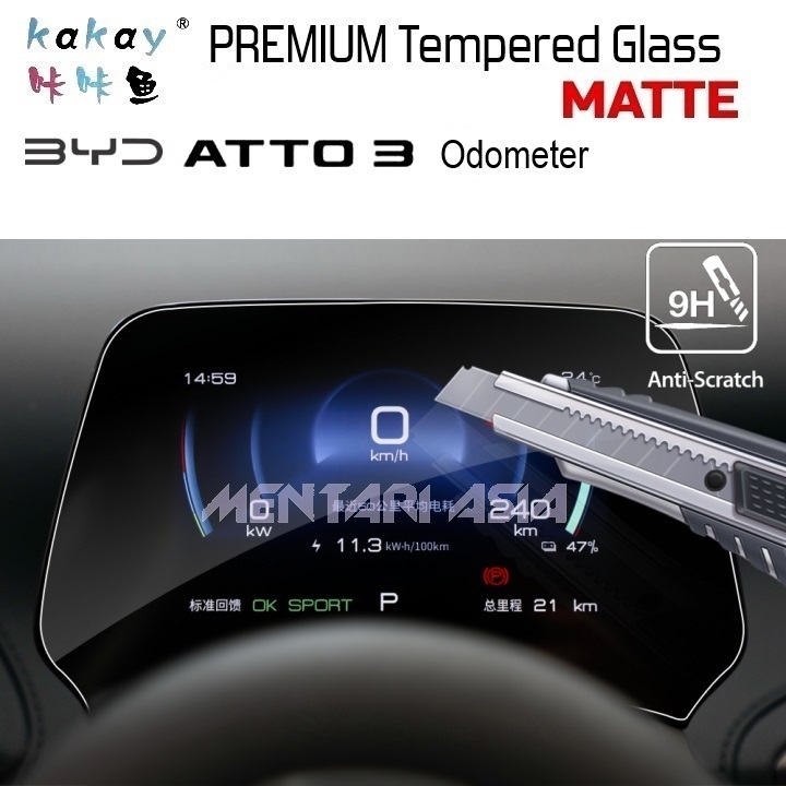 MATTE Tempered Glass BYD Atto 3 ODOMETER - KAKAY Premium MATTE Glass Anti Reflective