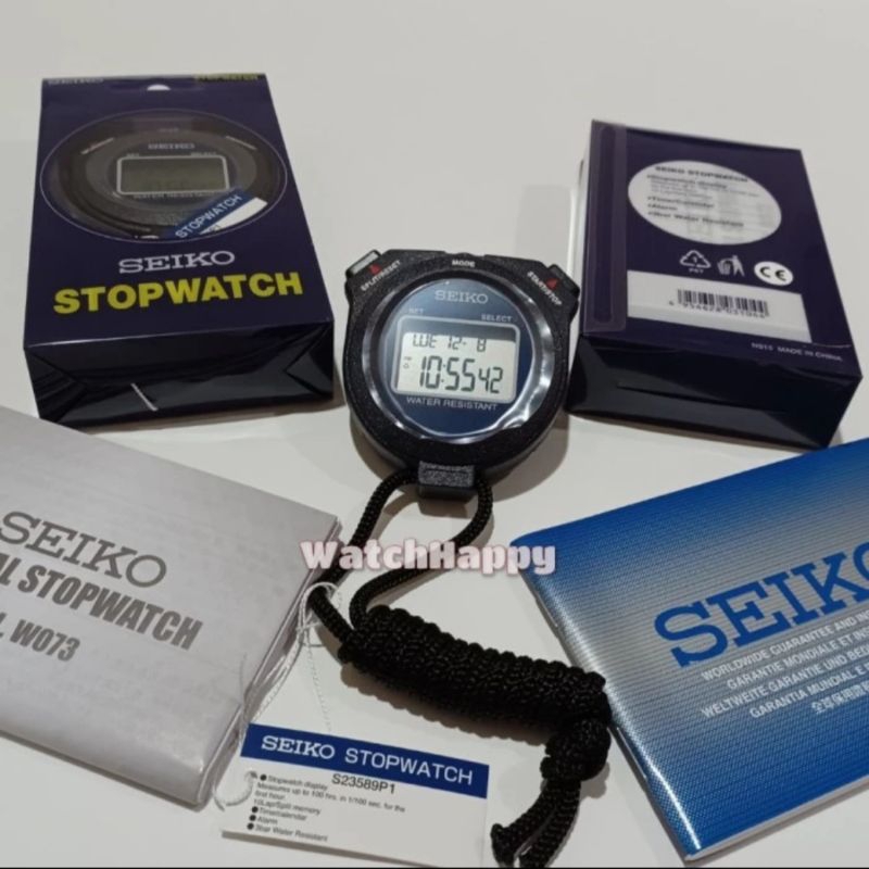 StopWatch Stop Watch SEIKO ORIGINAL S23589P1 Hitam S23589 10 Memory