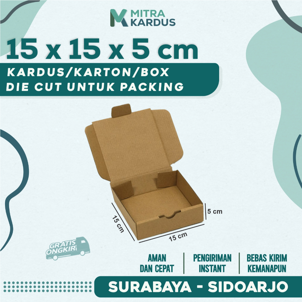 

Kardus Die Cut 15x15x5 | Box Die Cut Karton Corrugated Single Wall Premium | Box Packing | Packing Online