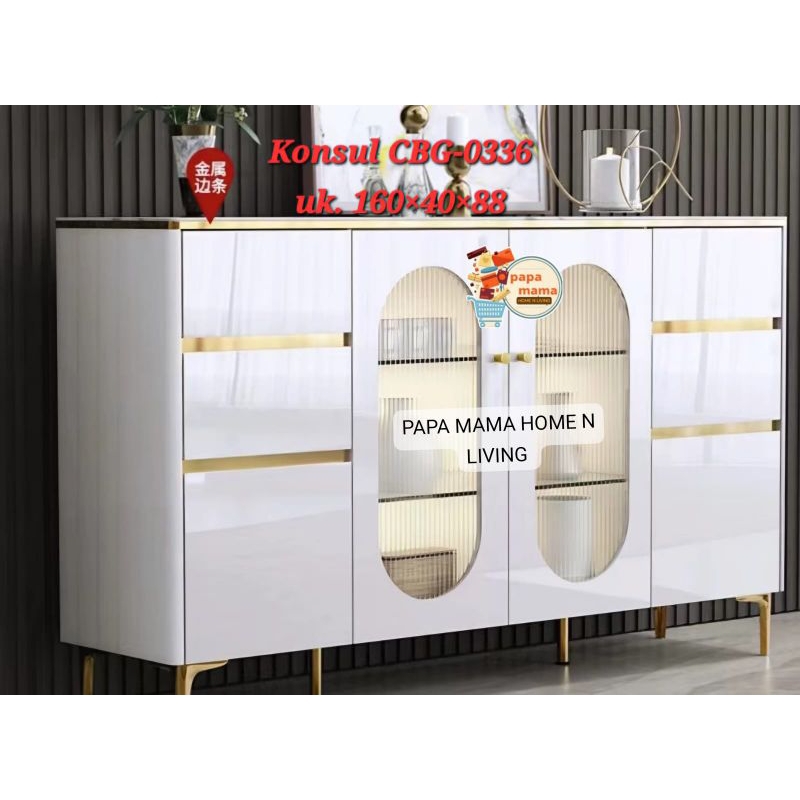 Consul Tv Minimalis Import - Meja Consul Hias Kaca UK.160cm