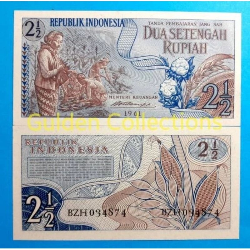2,5 rupiah 1961 UNC