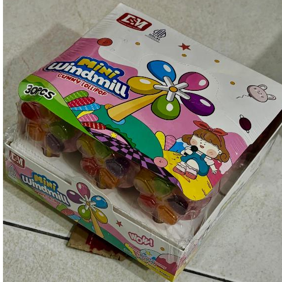 

MINI WINDMILL GUMMY LOLIPOP 30 PCS 1 BOX