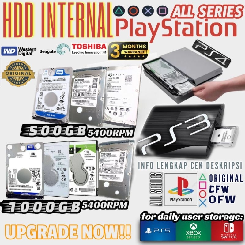 Hardisk Internal PS3 PS4 All Series HDD 500GB 1TB For PS3 PS4 Garansi