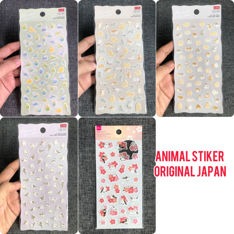 

stiker sticker animal stiker motif burung cat hamster shimaenaga original japan