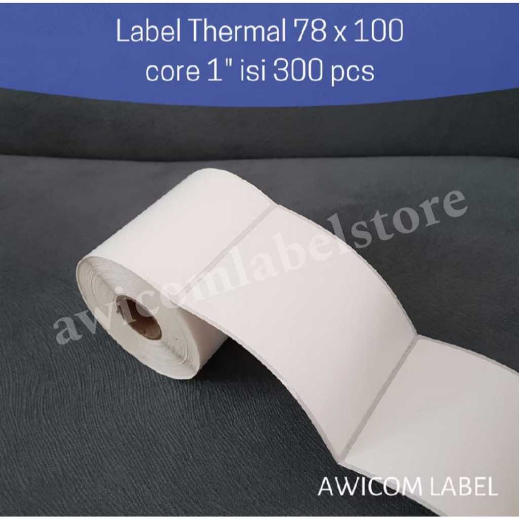 

Label Thermal 78x100 mm 78 x 100 core 1" inch isi 300 pcs