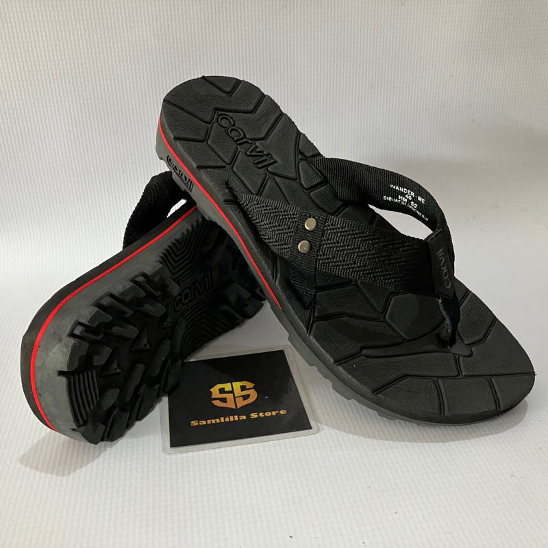 Carvil Ivander Sandal Jepit Pria Dewasa Outdoor Terbaru Warna Hitam