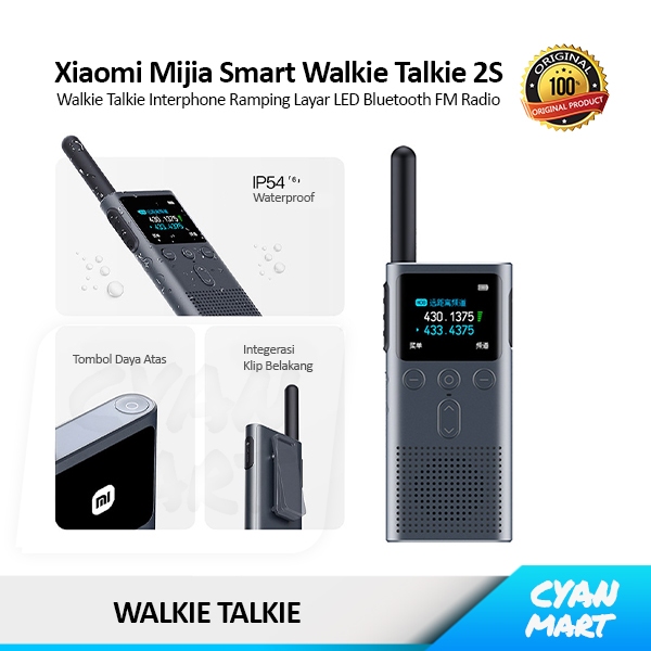 Xiaomi Mijia Walkie Smart Walkie Talkie 2S LED Display FM Radio Interphone HT Intercom Original