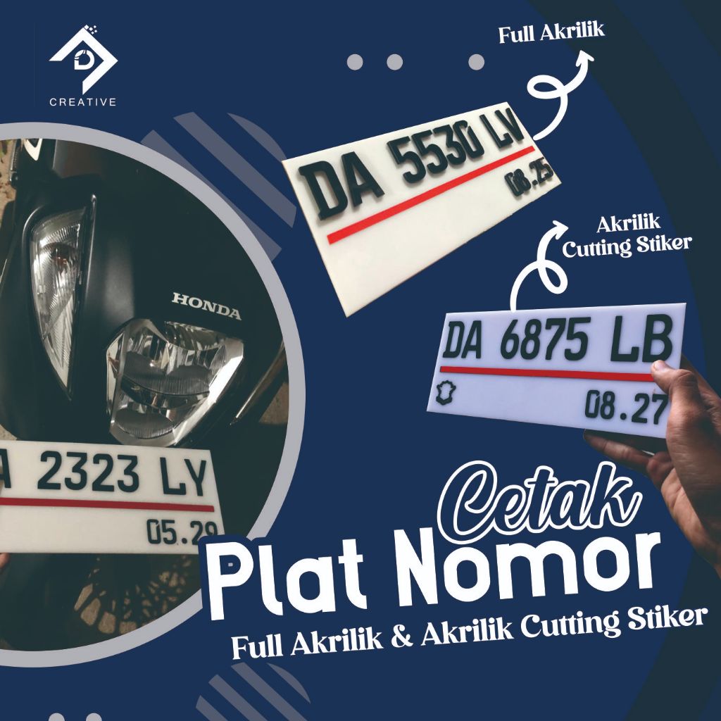 Plat Nomor Timbul Akrilik Motor Baut Tanam / Plat Nomor Motor Variasi Murah Original / Plat nomor mo