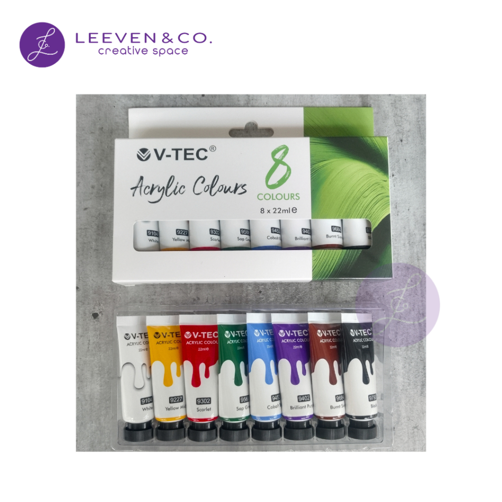 

V-TEC ACRYLIC COLOR 8 COLORS X 22ML BASIC
