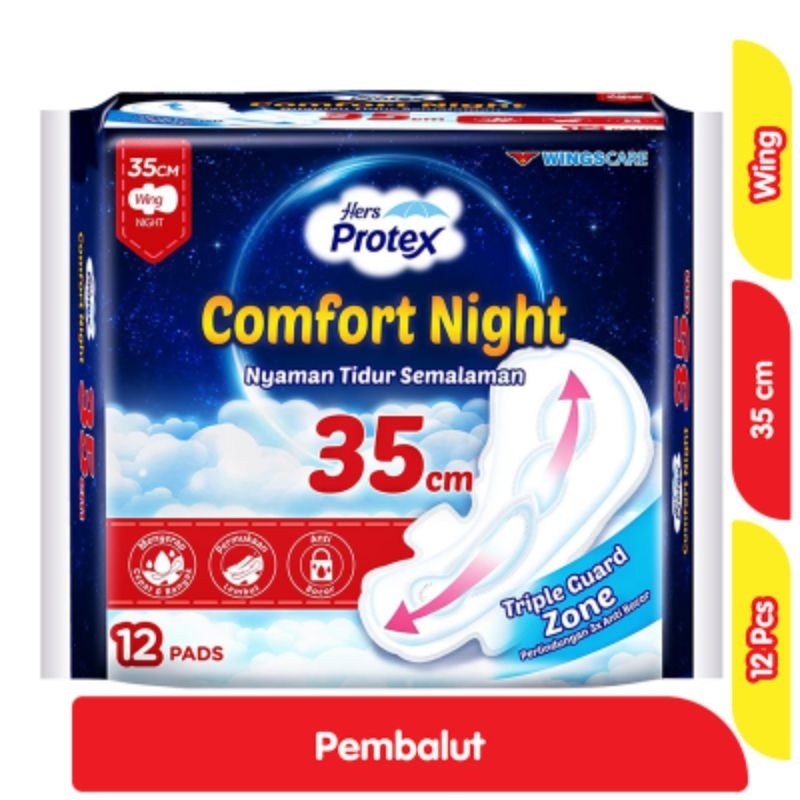 Hers Protex Pembalut Wanita Wing Malam 35 cm 12 pcs