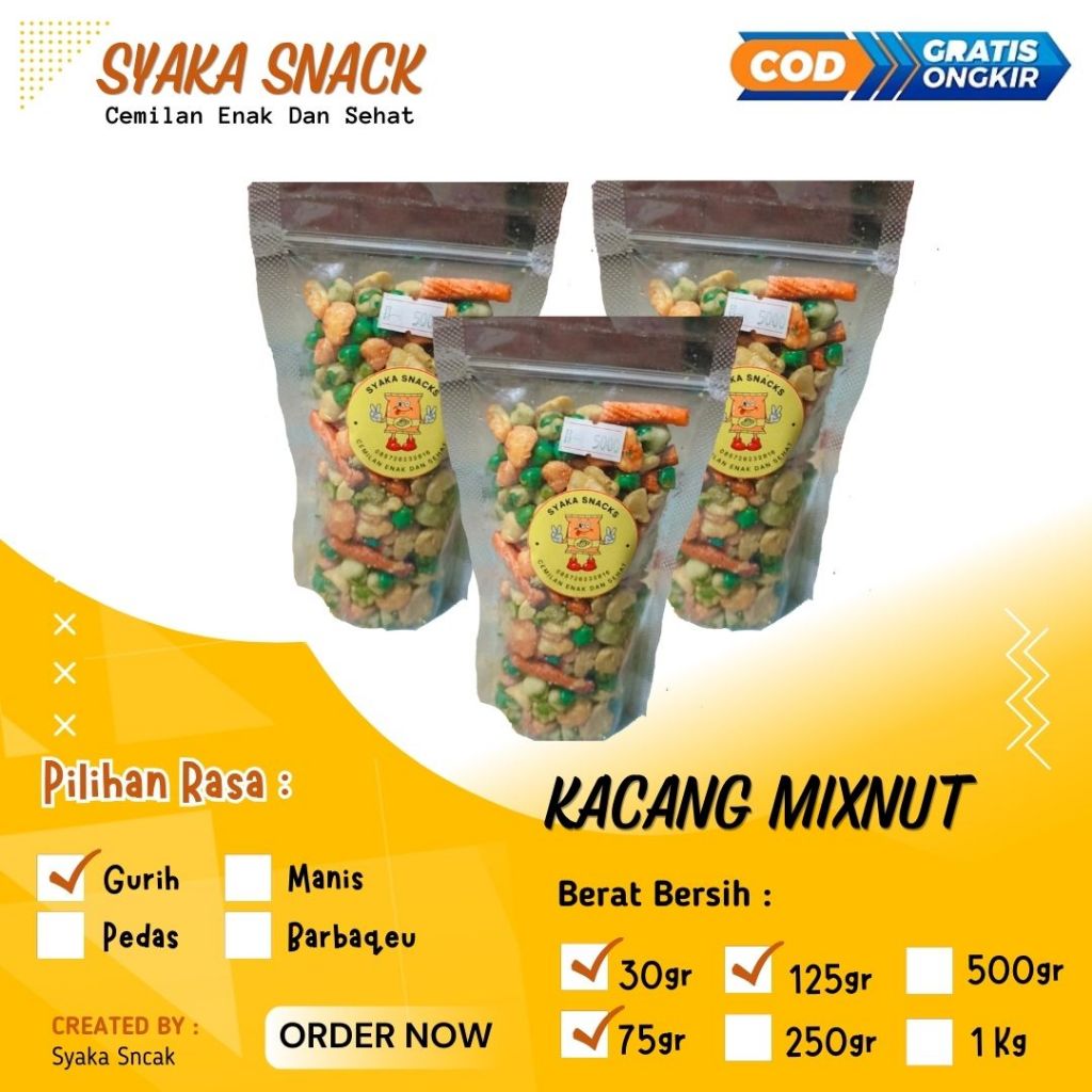 

Cemilan kacang campur/mix nut - Kacang Koro - Kemasan Kecil