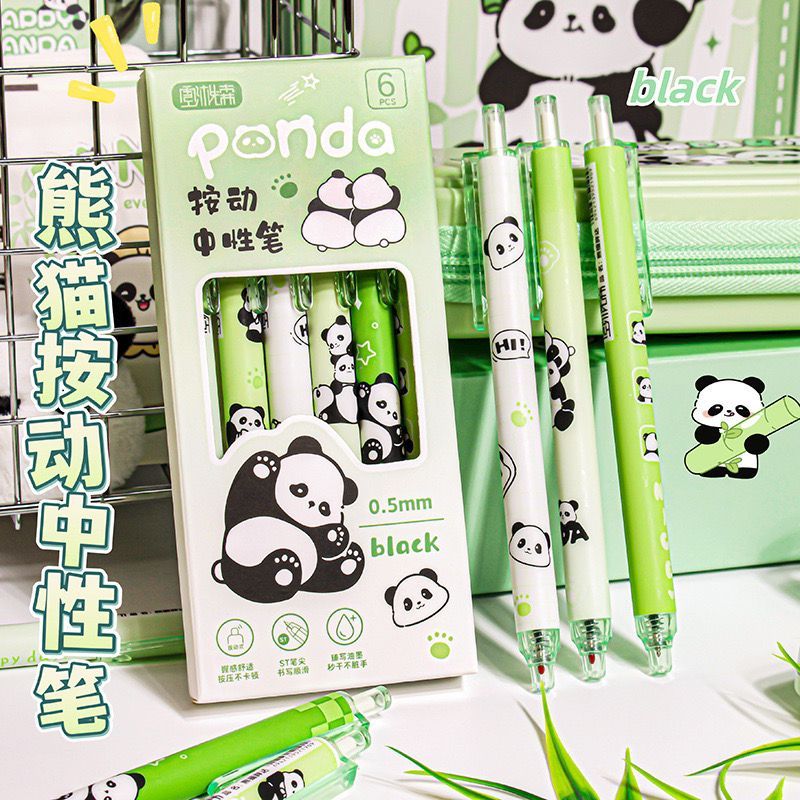 

[CUTIE BABY] Bolpoin Set 6 Panda Hijau Panda Abu / Bolpen Set 6 Panda Hijau Panda Abu