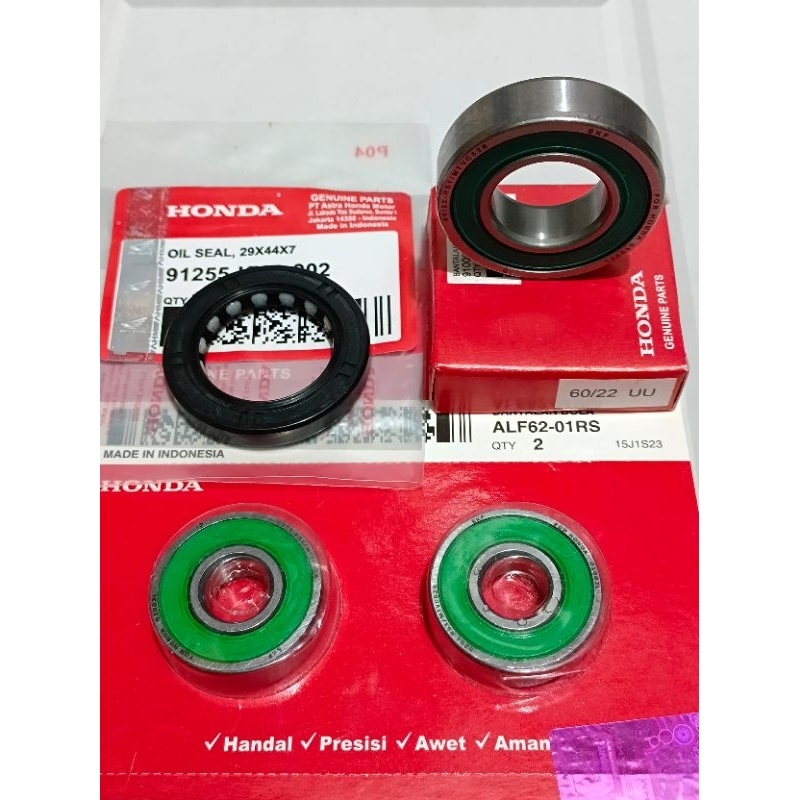 paket 4 Aitem Bearing roda depan+Roda belakang+seal roda Beat fi Scoopy fi Vario 110 fi Beat street 