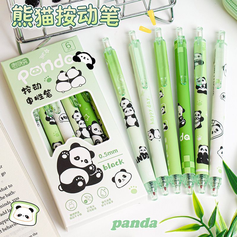 

[FAFAFA] Bolpen Set 6 Panda Hijau Panda Abu / Bolpoin Set 6 Panda Hijau Panda Abu